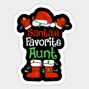 Santa's Favorite Aunt Funny Christmas Pajamas Sticker